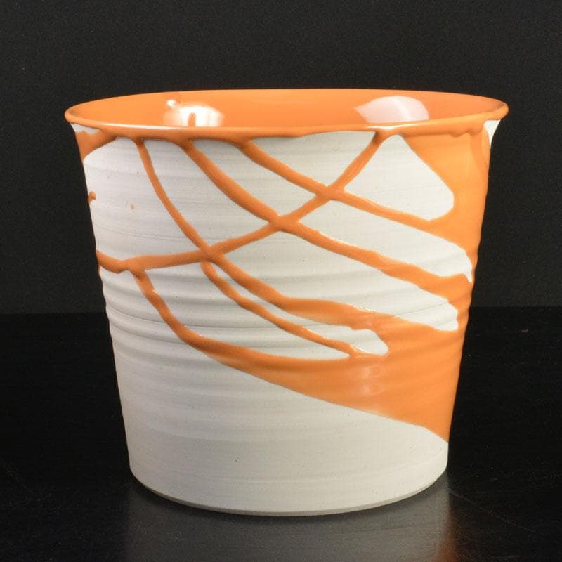 九谷焼　徳田順子(四代八十吉)作　水指　花器　共箱　C　6742C