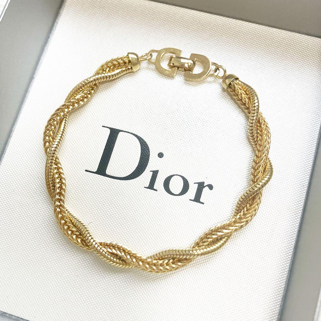 美品✨ クリスチャン　ディオール　ブレスレット　喜平　ツイスト　ゴールド　希少