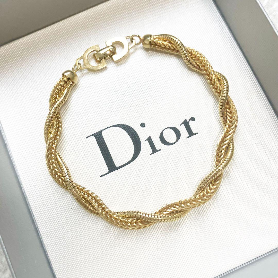 美品✨ クリスチャン　ディオール　ブレスレット　喜平　ツイスト　ゴールド　希少