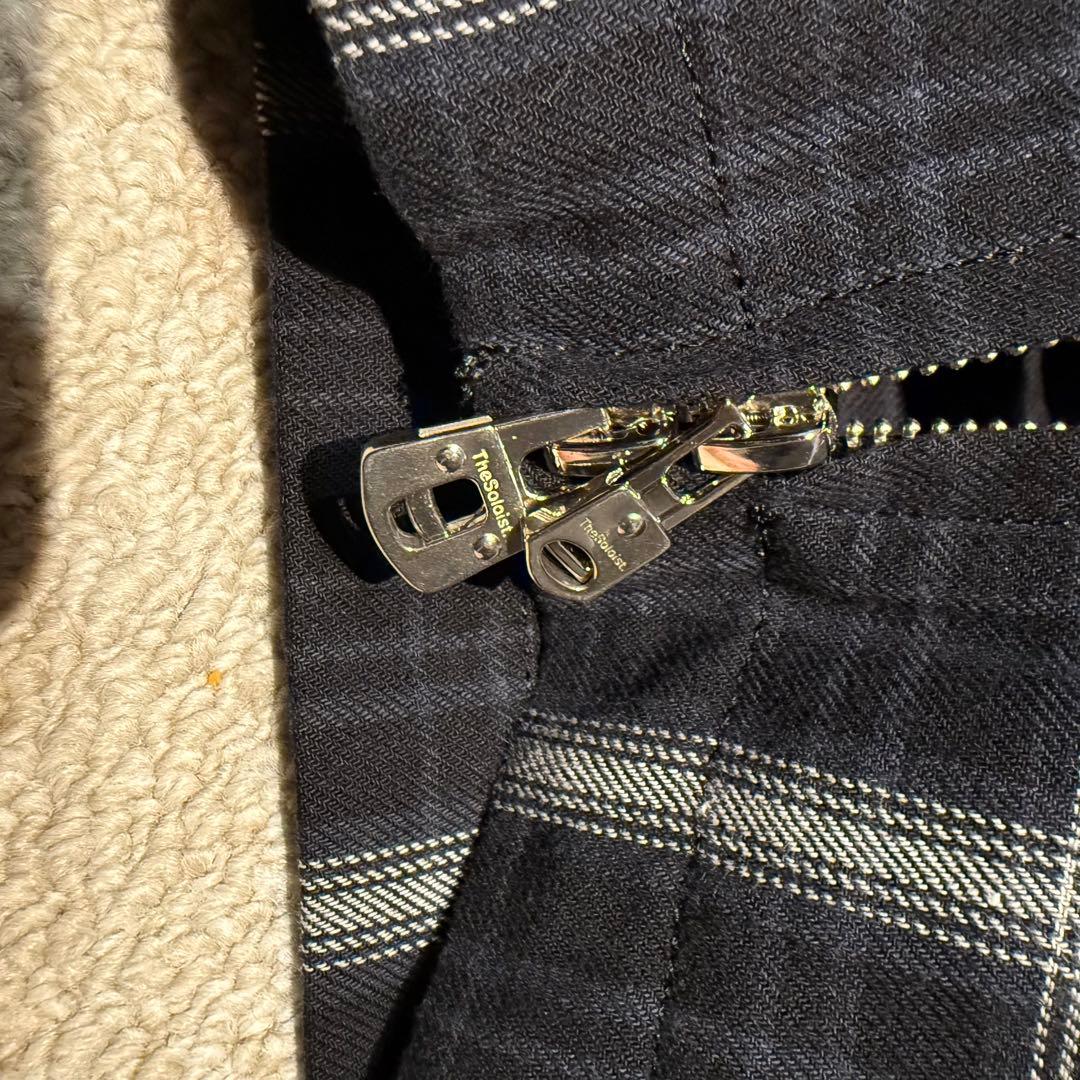 ソロイスト チェック柄 ジップ ブルゾン 44サイズ