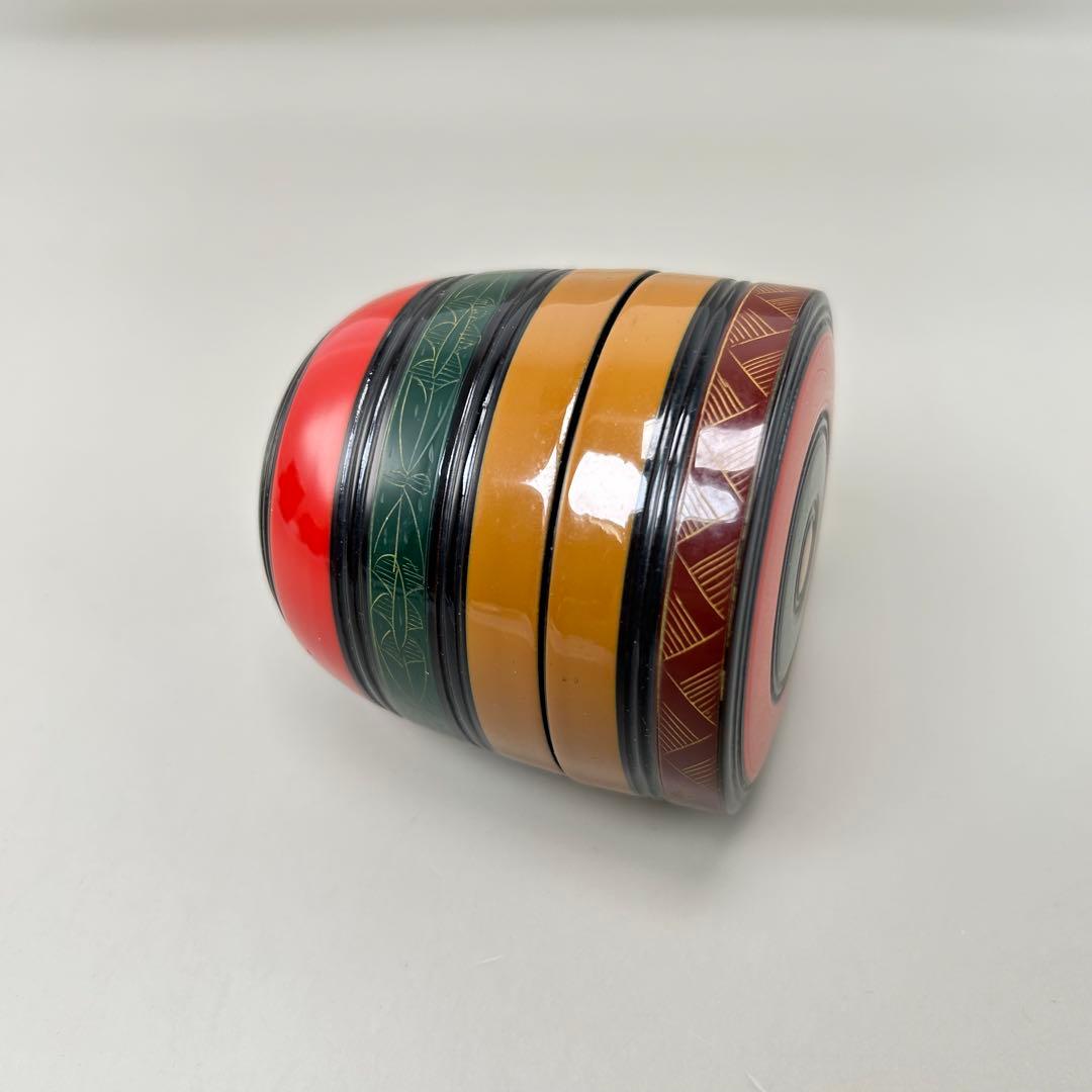 A052赤い漆塗りの棗 4個セット