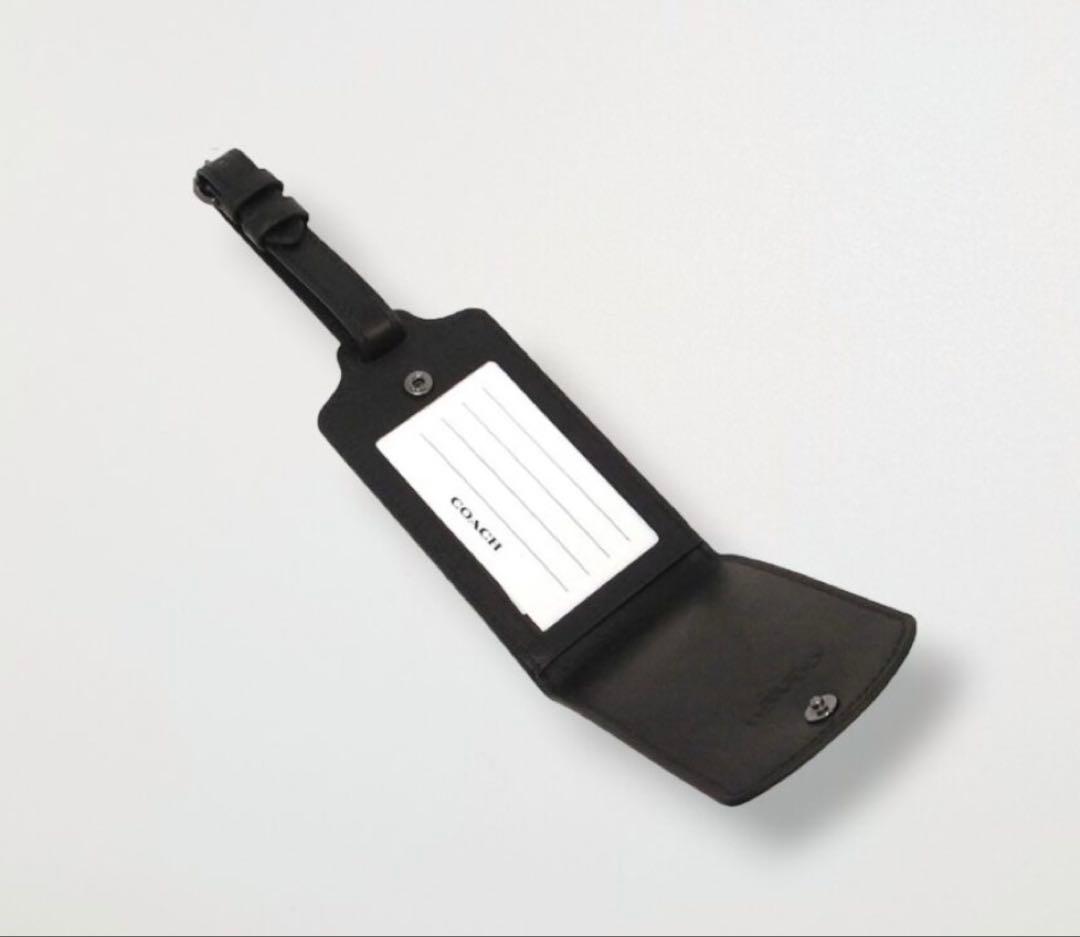 COACH コーチ　ラゲッジタグ　荷物タグ　ネームタグ　モノグラム　旅行用品　黒