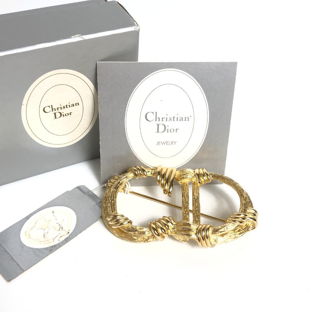 【未使用保管品】1E135/ディオール/ブローチ/CDロゴ/ゴールド/オールド