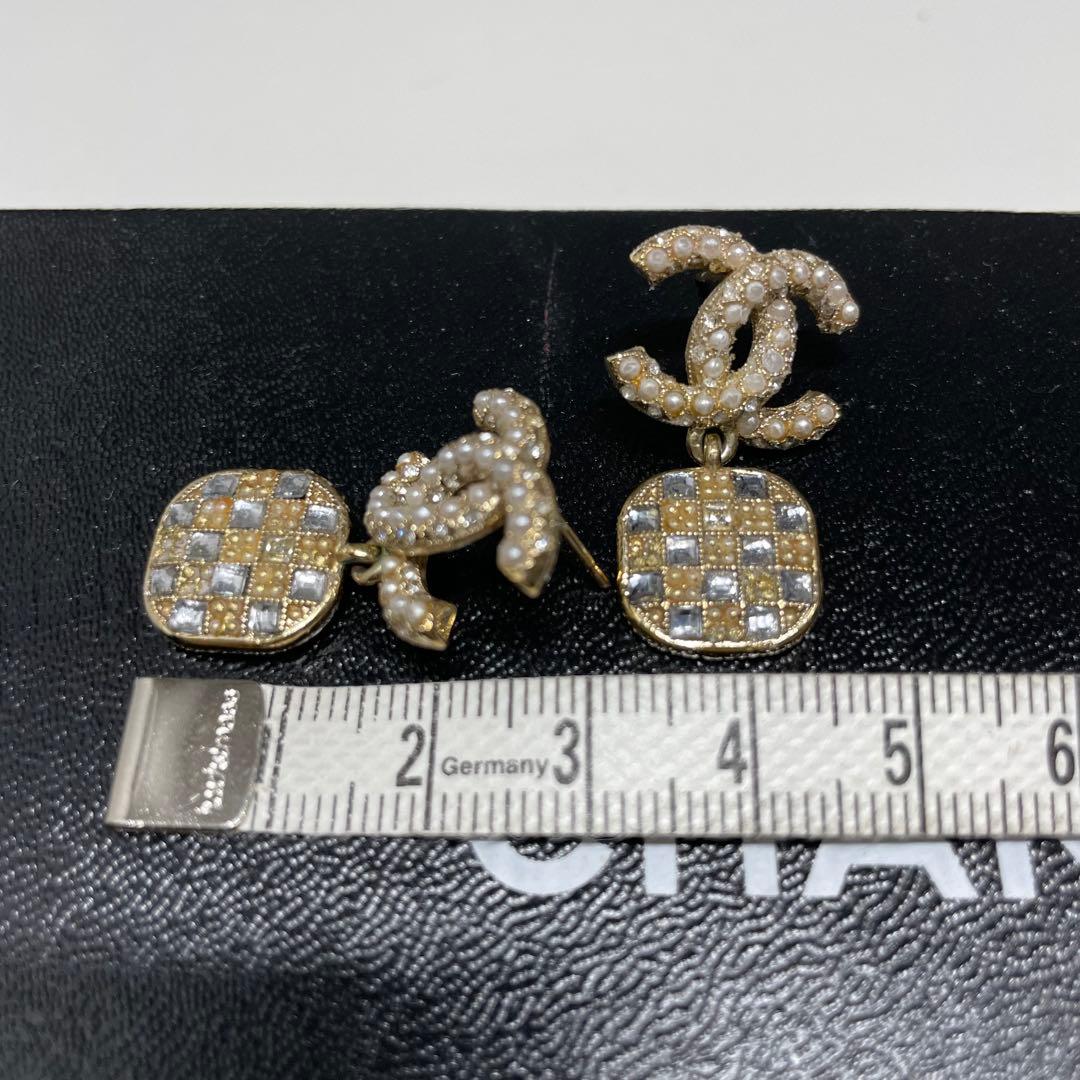N*送様 21年　CHANEL ココマークロゴ ドロップピアス　パール　ラインス