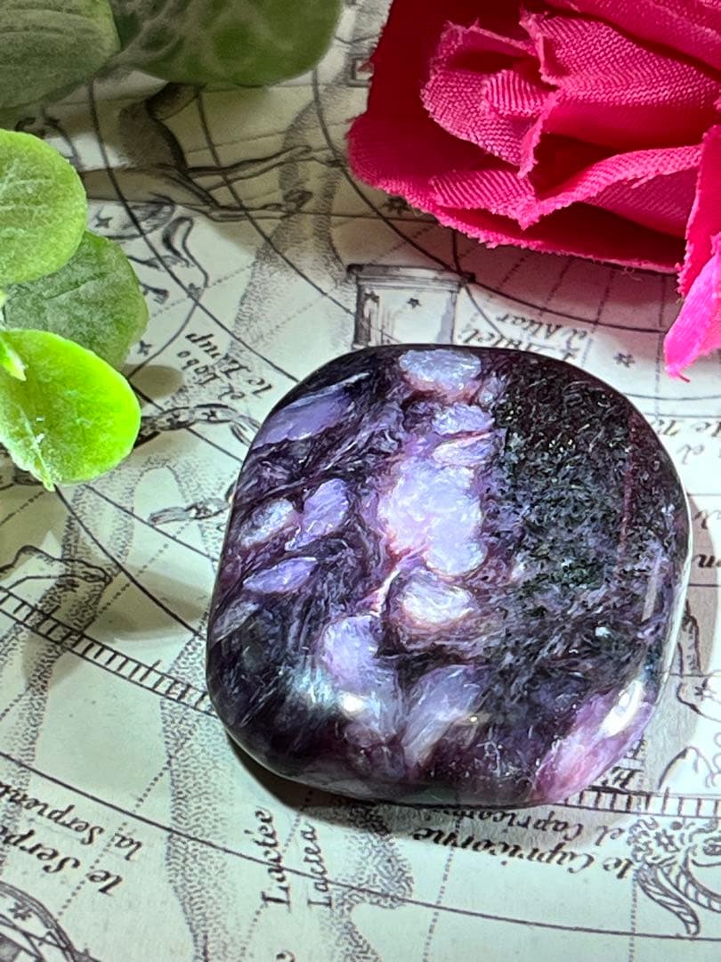 【世界三大ヒーリングストーン】チャロアライト タンブル 瞑想　グラウンディング