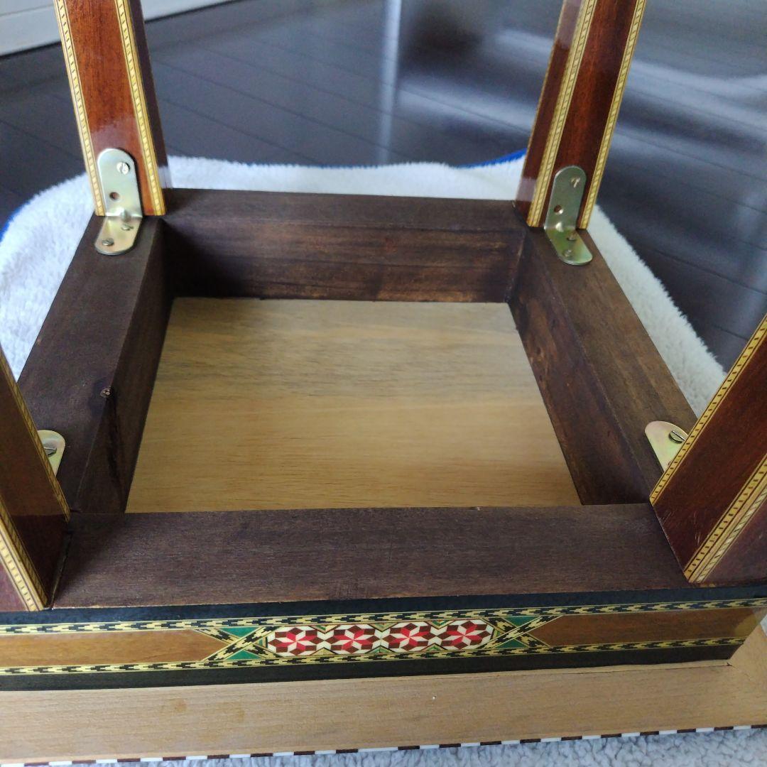 アンティーク 象嵌 寄木細工 天然木 ウッドチェア 飾り台