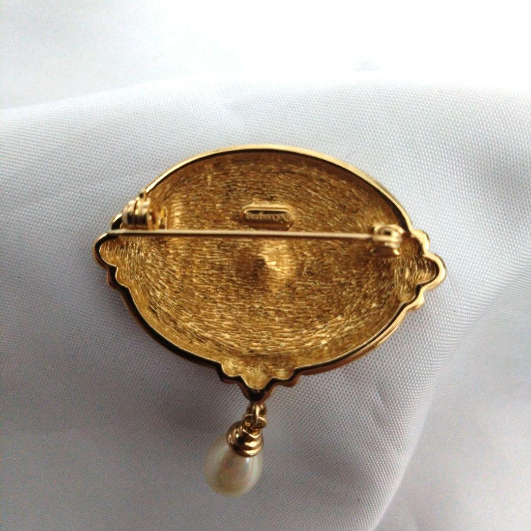 超希少　ヴィンテージ　BURBERRY　パール　ブローチ