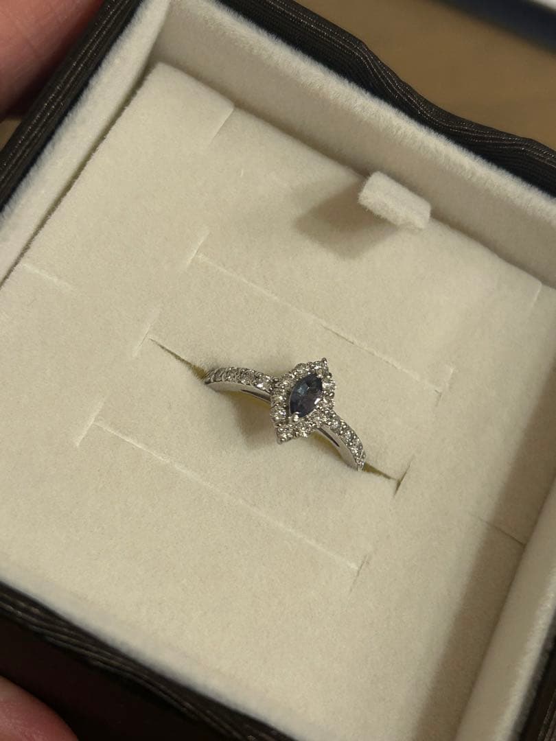 鑑別書付★未使用に近い美品★希少石アレキサンドライト×ダイヤモンドプラチナリング