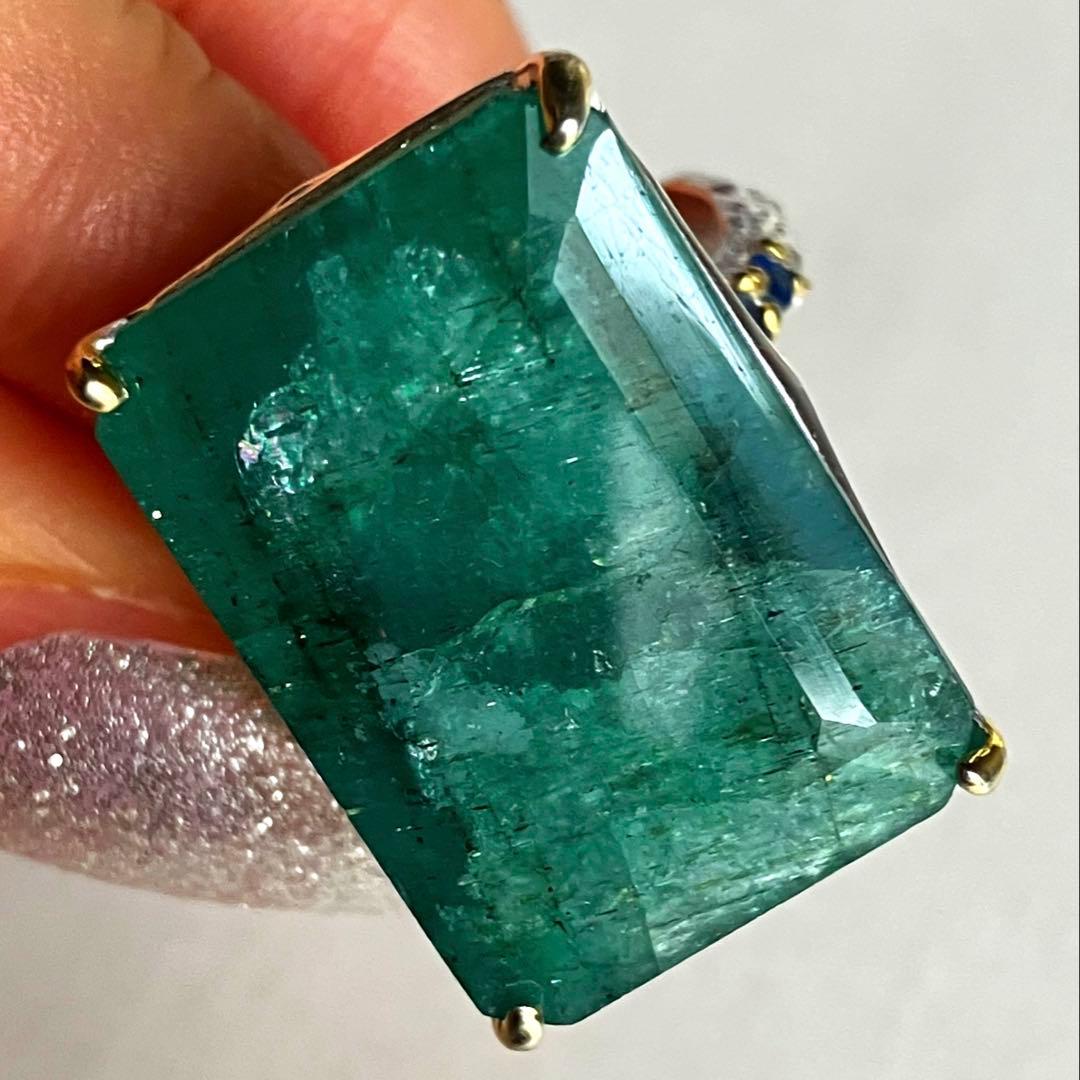 訳あり32ctグリーンベリルリング・指輪ゴールドK18金ゴールド 匿名配送