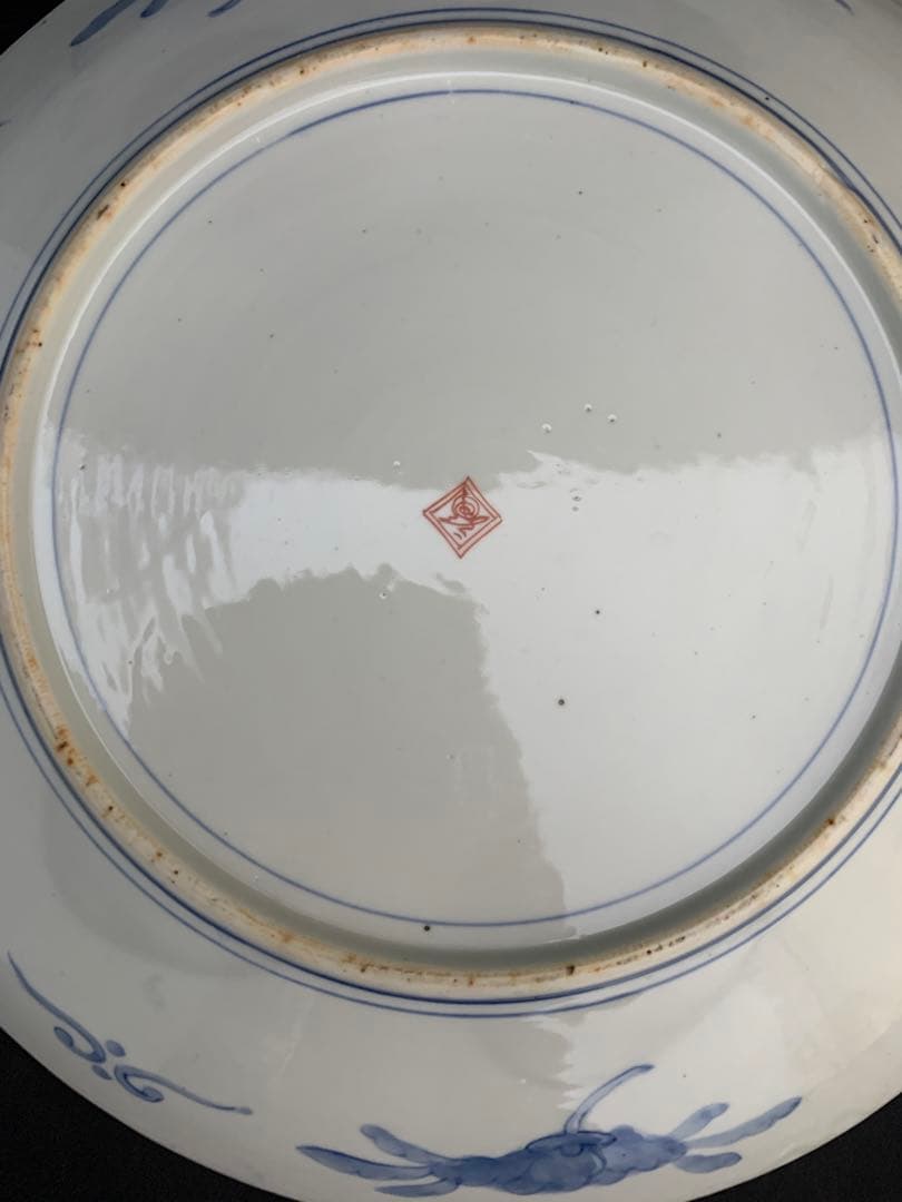 古伊万里　富士山　色絵金彩　大皿　約直径40㎝