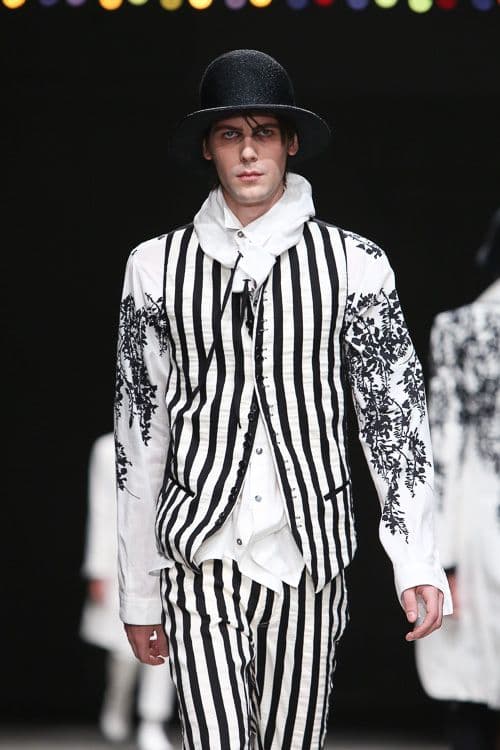 ANN DEMEULEMEESTER 2014SS ストライプジレ XS