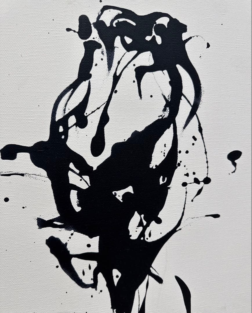 n*i様 Shun Sudo 抽象画 黒のバラ サイン入り