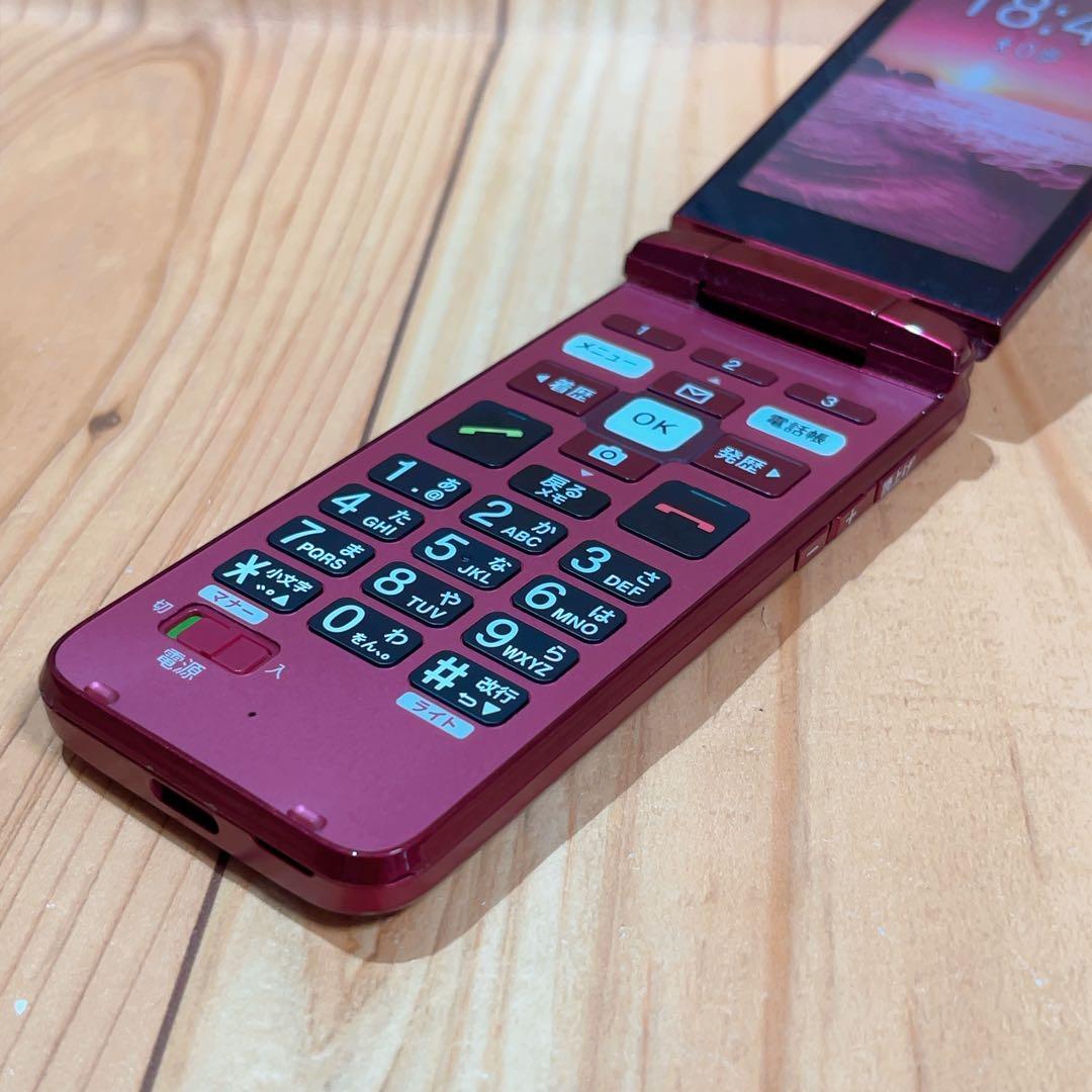 SIMフリー 本体 かんたんケータイ KYF41 184G4 ワインレッド