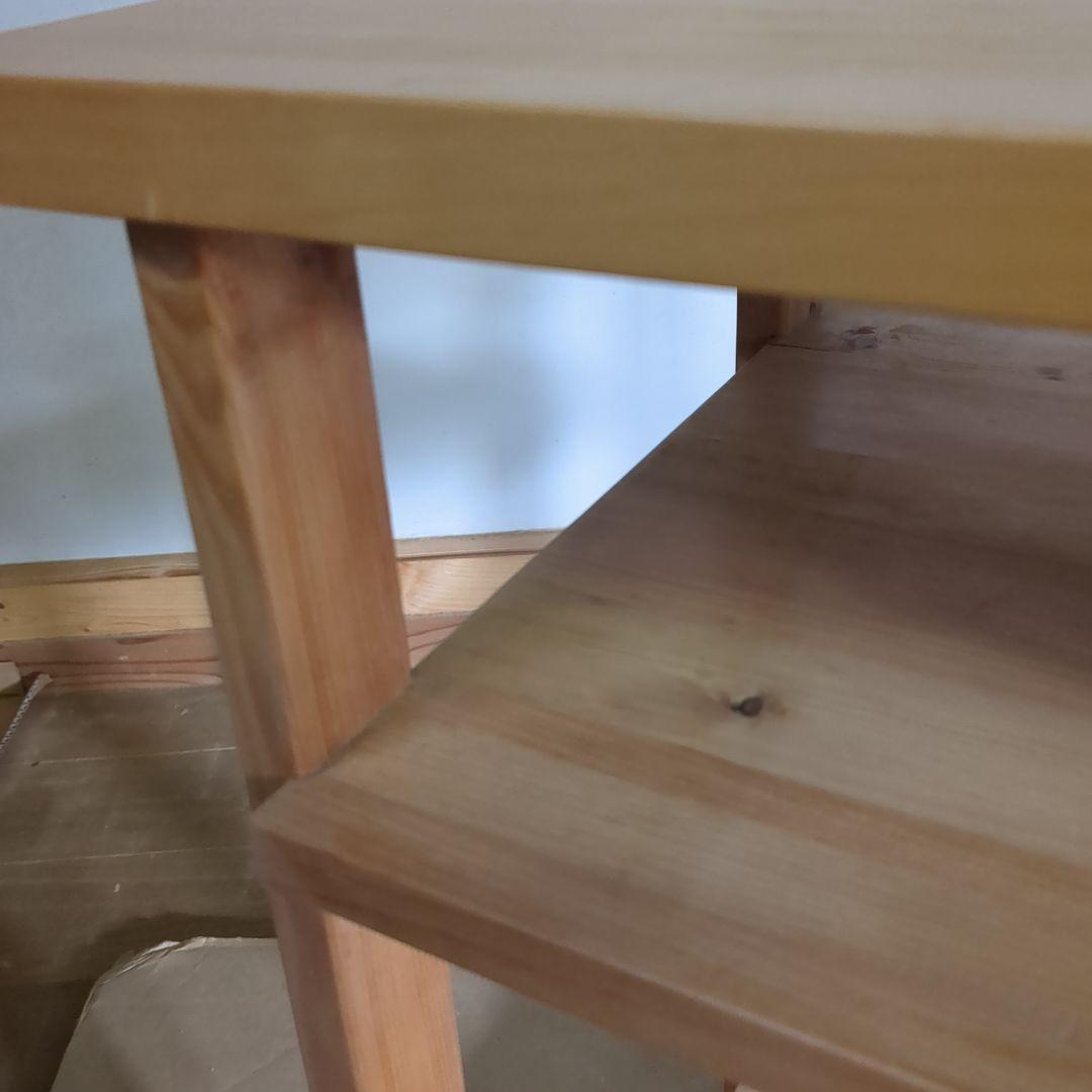 木製 3段シェルフ　棚　サイドテーブル　荷物置き　ナチュラル　ハンドメイド