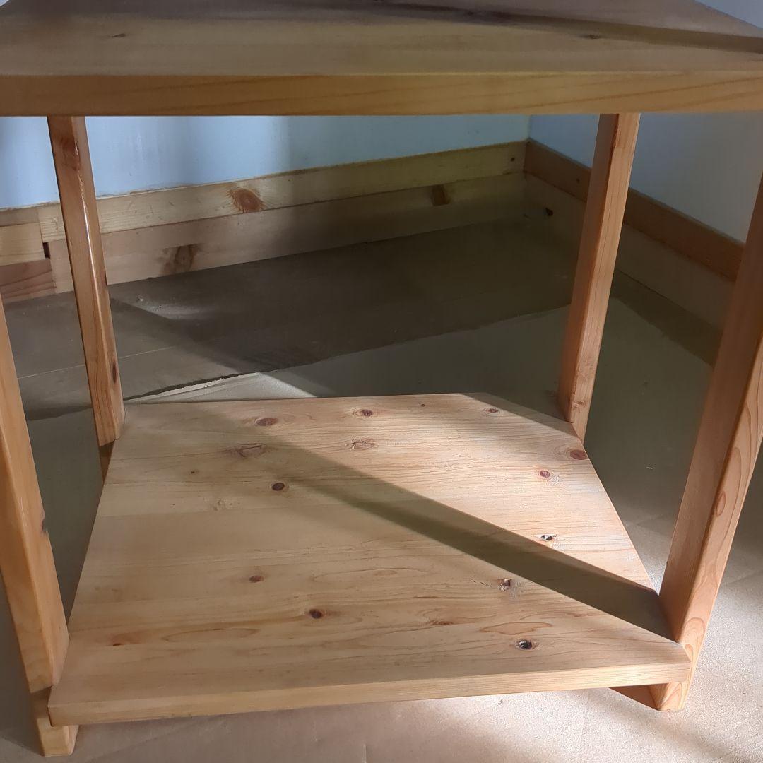 木製 3段シェルフ　棚　サイドテーブル　荷物置き　ナチュラル　ハンドメイド