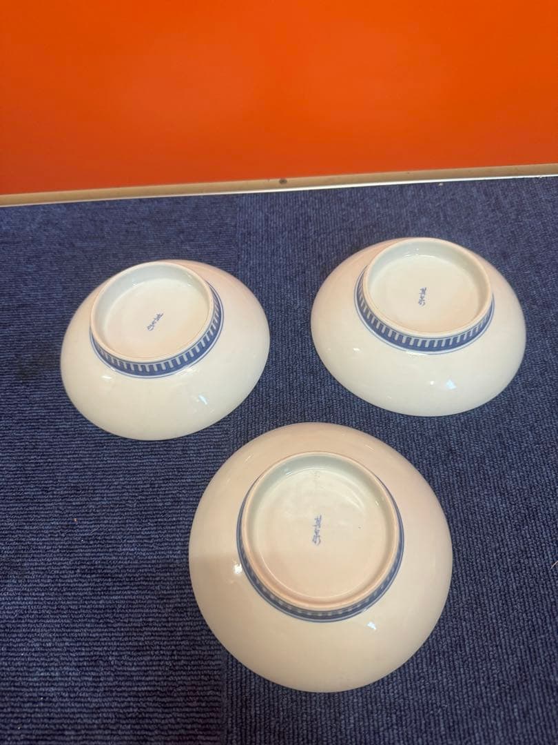 1647 其泉　色絵三方がらみ桐文皿　橘文皿　小手毬文皿