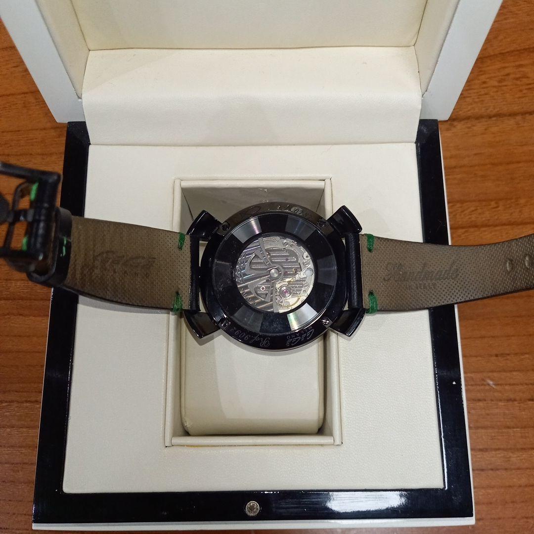 ガガミラノ 腕時計マヌアーレ48㎜【ミステリーユース】 ブラック/グリーン