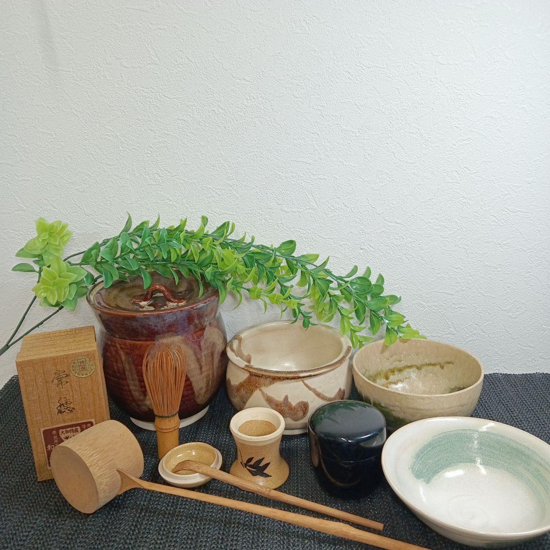 茶道 茶道具 日本茶用品 茶道具一式 10点セット 木箱入り