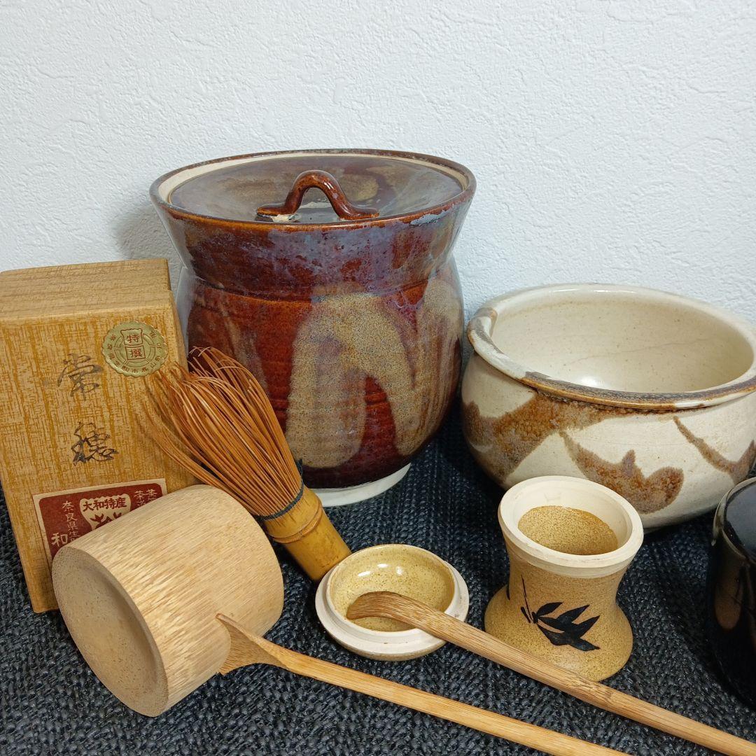 茶道 茶道具 日本茶用品 茶道具一式 10点セット 木箱入り