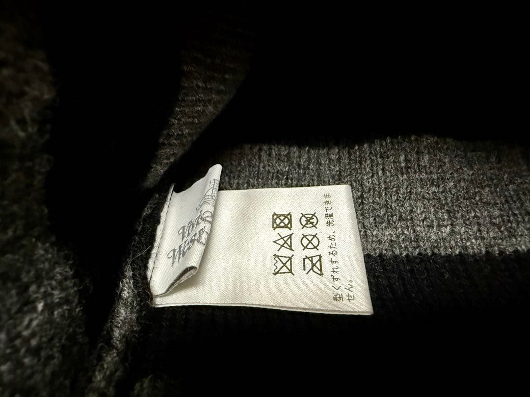 ヴィヴィアンウエストウッド　耳あて 耳当て ニット帽子 ブラック×グレー