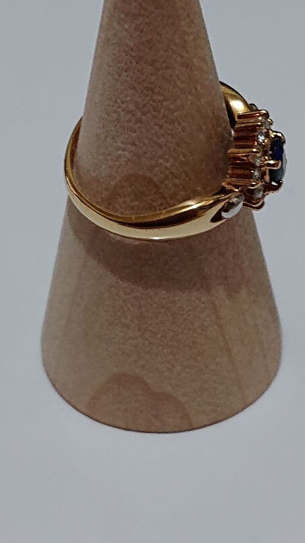 k18 pt900コンビフラワーモチーフリング