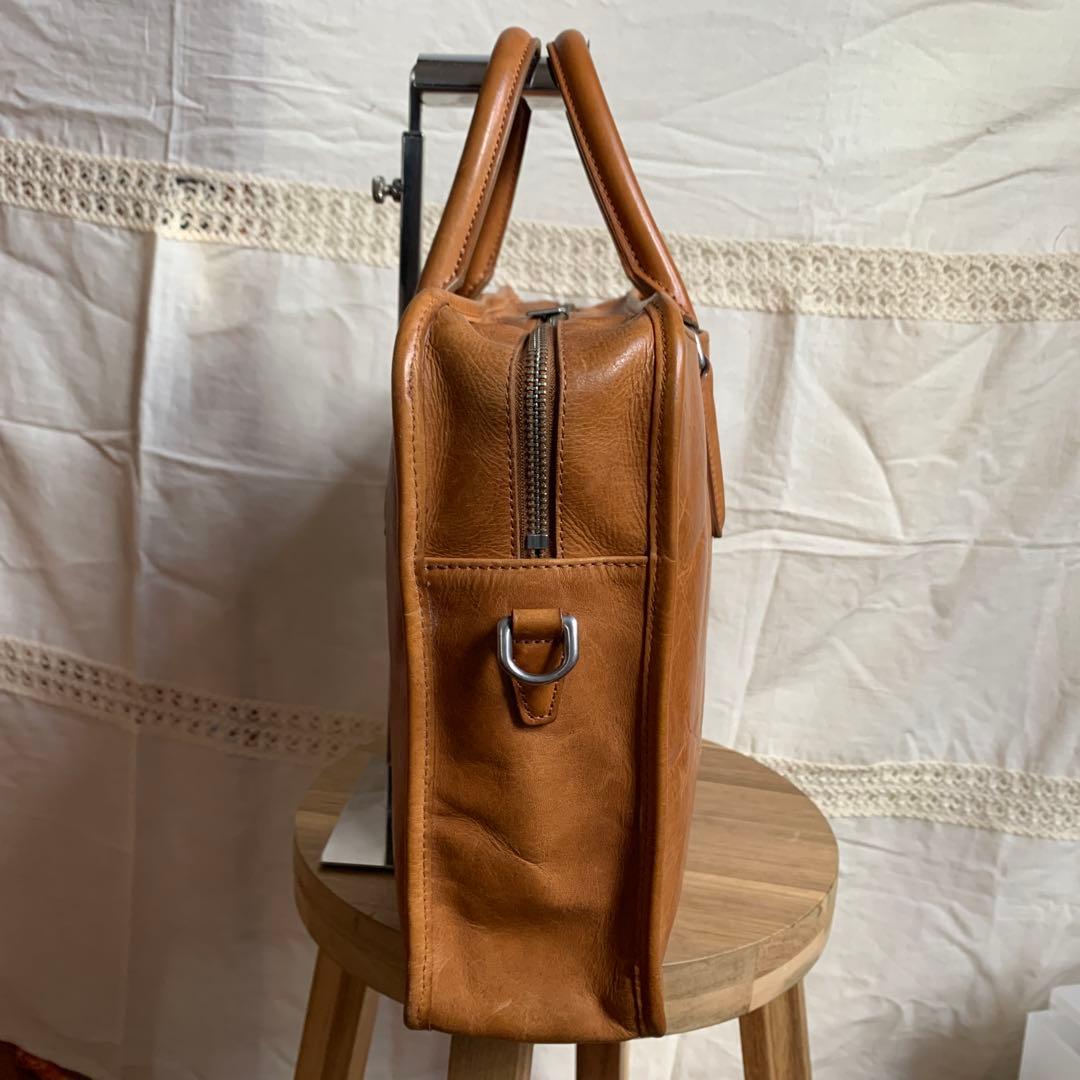 美品＊aniary アニアリ ブリーフバッグ 2way キャメル A4 ビジネス