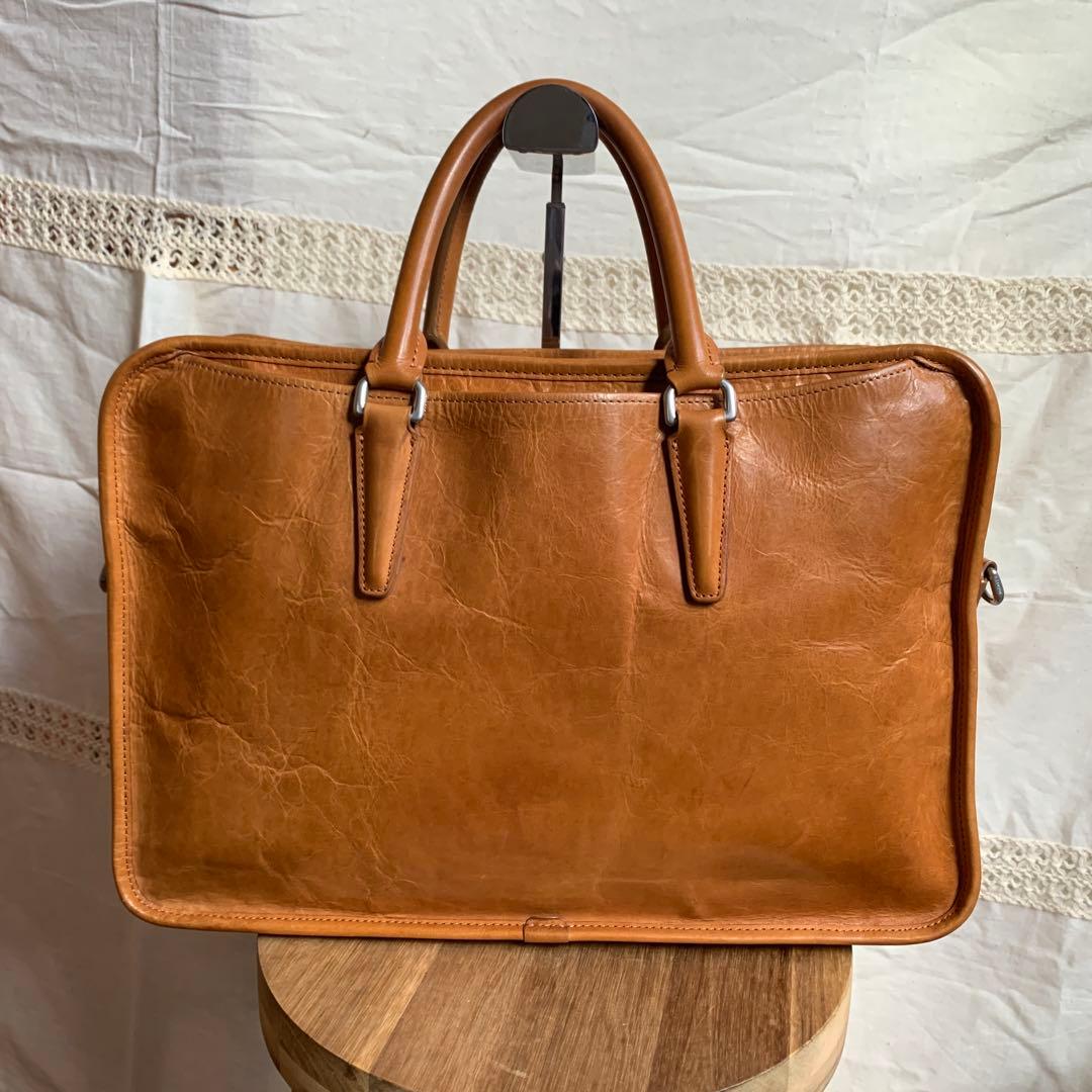 美品＊aniary アニアリ ブリーフバッグ 2way キャメル A4 ビジネス