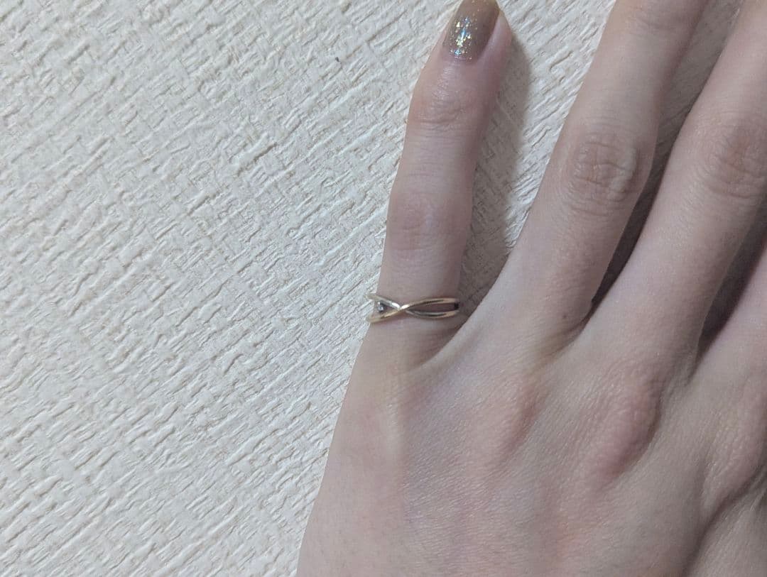 ete 10k クロスダイヤピンキーリング 1号