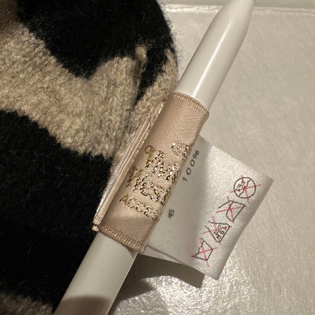 ヴィヴィアンウエストウッド　耳あて付きニット帽　ストライプ