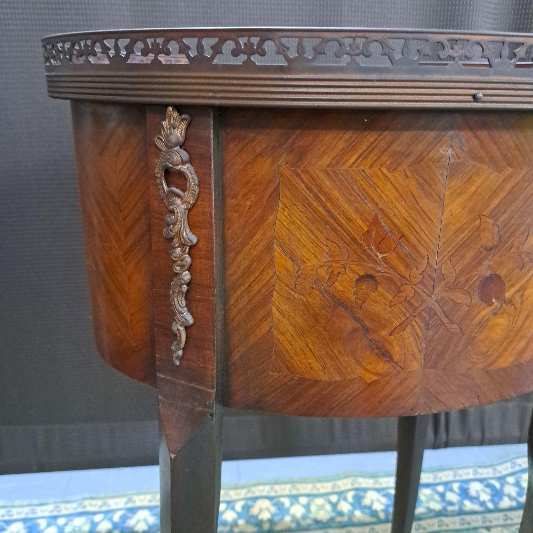 アンティークマリネール調 陶板象嵌 サイドテーブル コンソール 飾り棚 猫脚