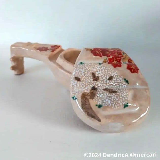 新品未使用　琵琶香合　雲錦　四代眞清水藏六作　桜　紅葉