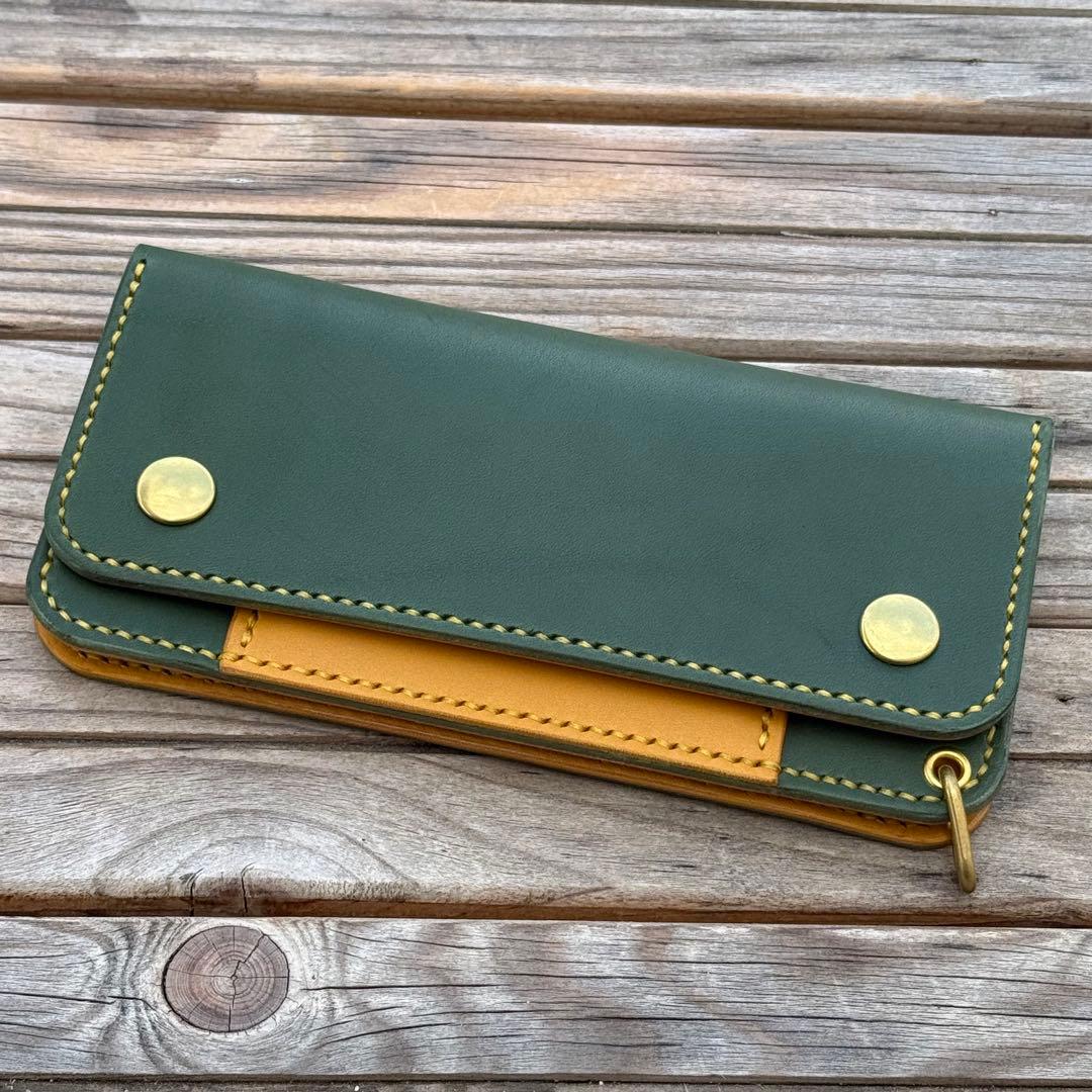 栃木レザー　ロング　トラッカーウォレット