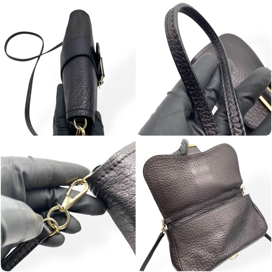 未使用級　レア　GIVENCHY ジバンシィ　ショルダーバッグ　ブラック　シボ革