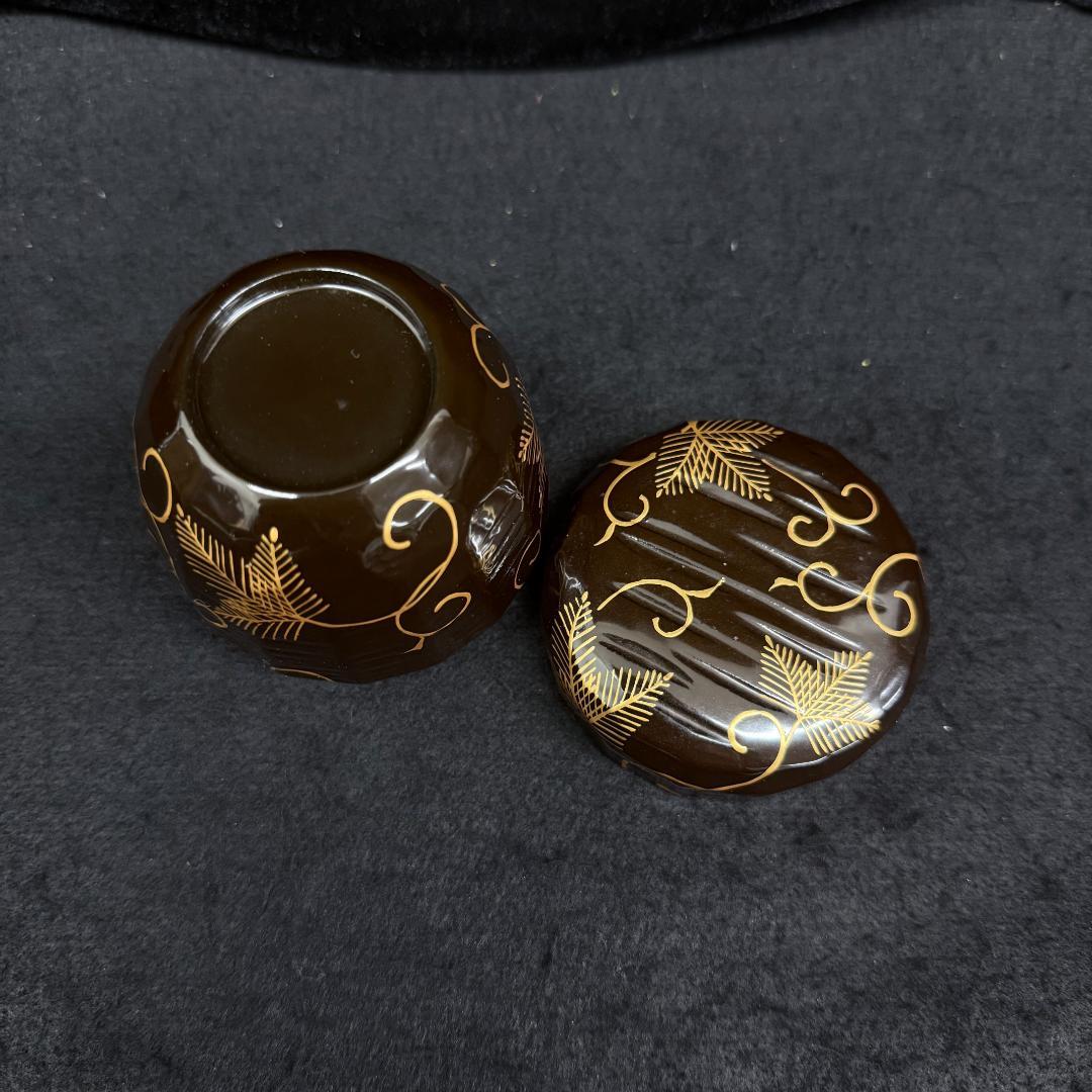 松唐草蒔絵　折撓棗 茶道具 ナツメ 茶入り 漆器 在銘 共箱
