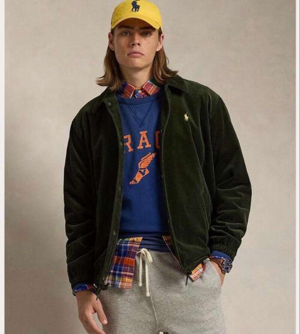 【美品】 ラルフローレン　コーデュロイ コーチジャケット　オリーブ　Lサイズ