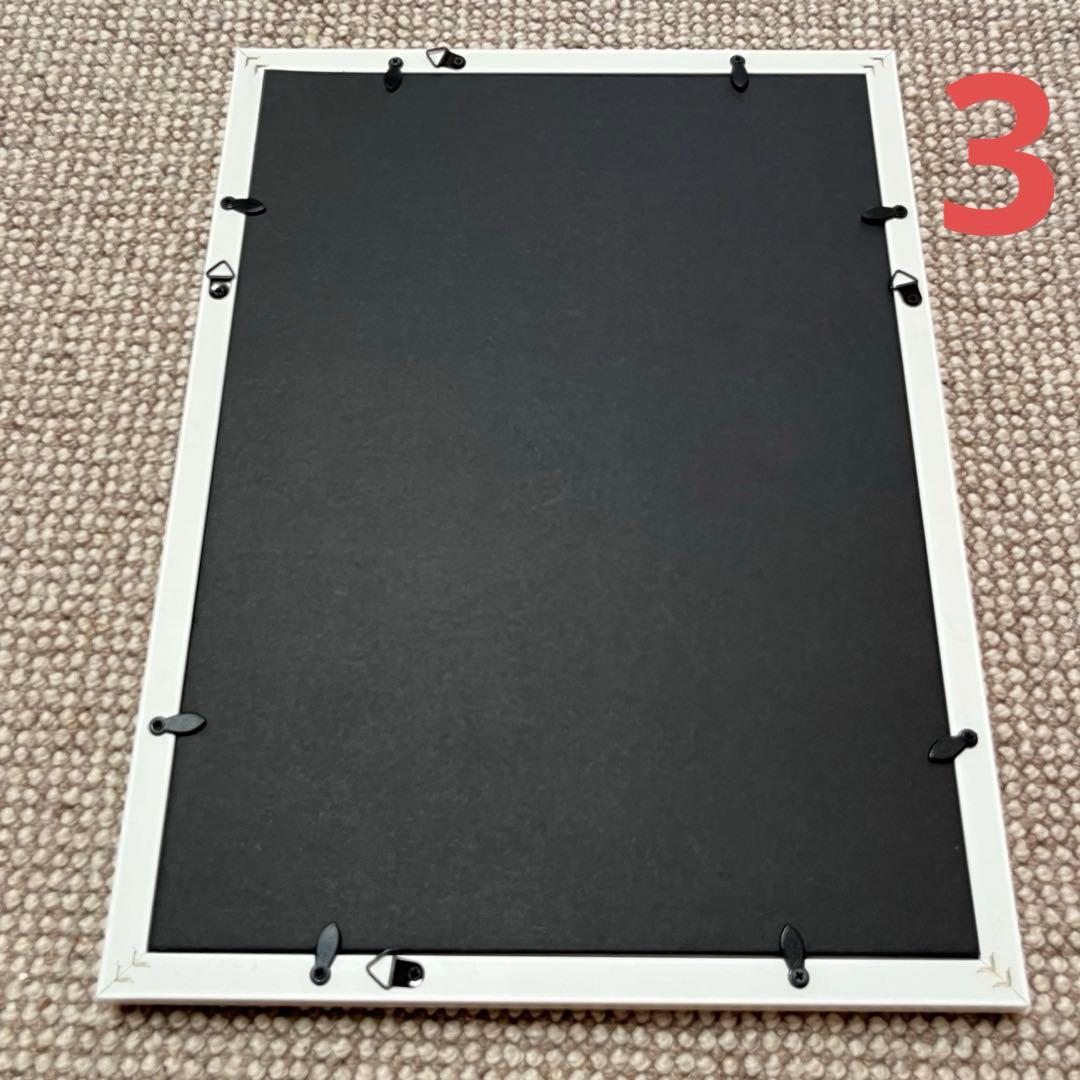 フォトフレーム、アルミ三角ゴールド、トップフレーム5白、ニトリ樹脂フレーム白