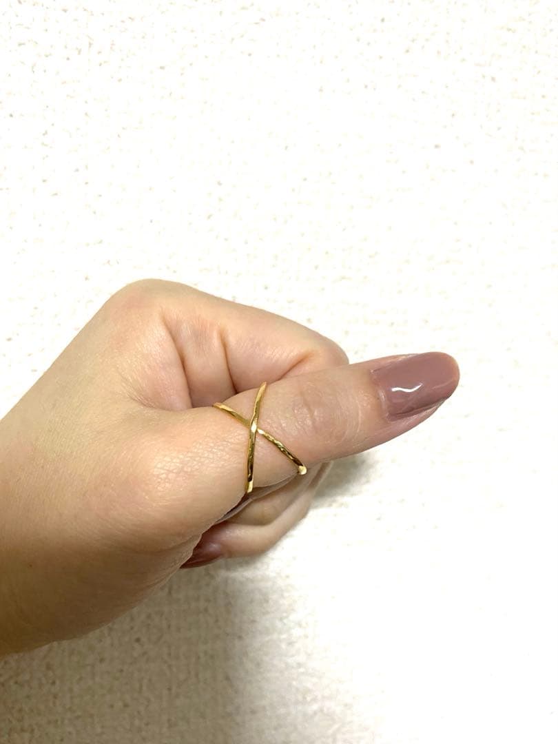 ゴールド 交差デザインリング k18