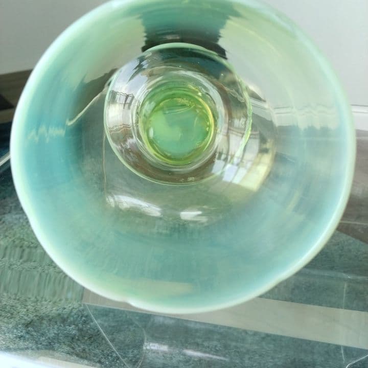 和ガラス 乳白ガラス被せ ウランガラス 2色氷コップ 大正ロマン