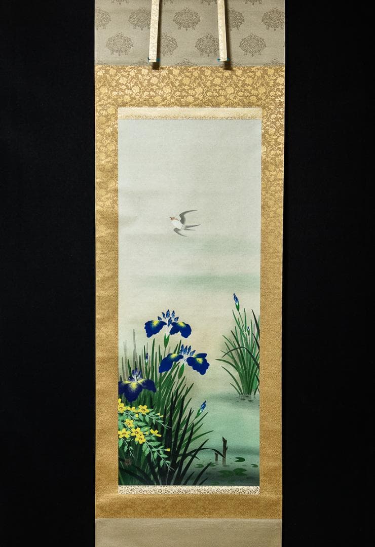 掛軸-1324　堤不羈　万葉四季　4幅対　共箱