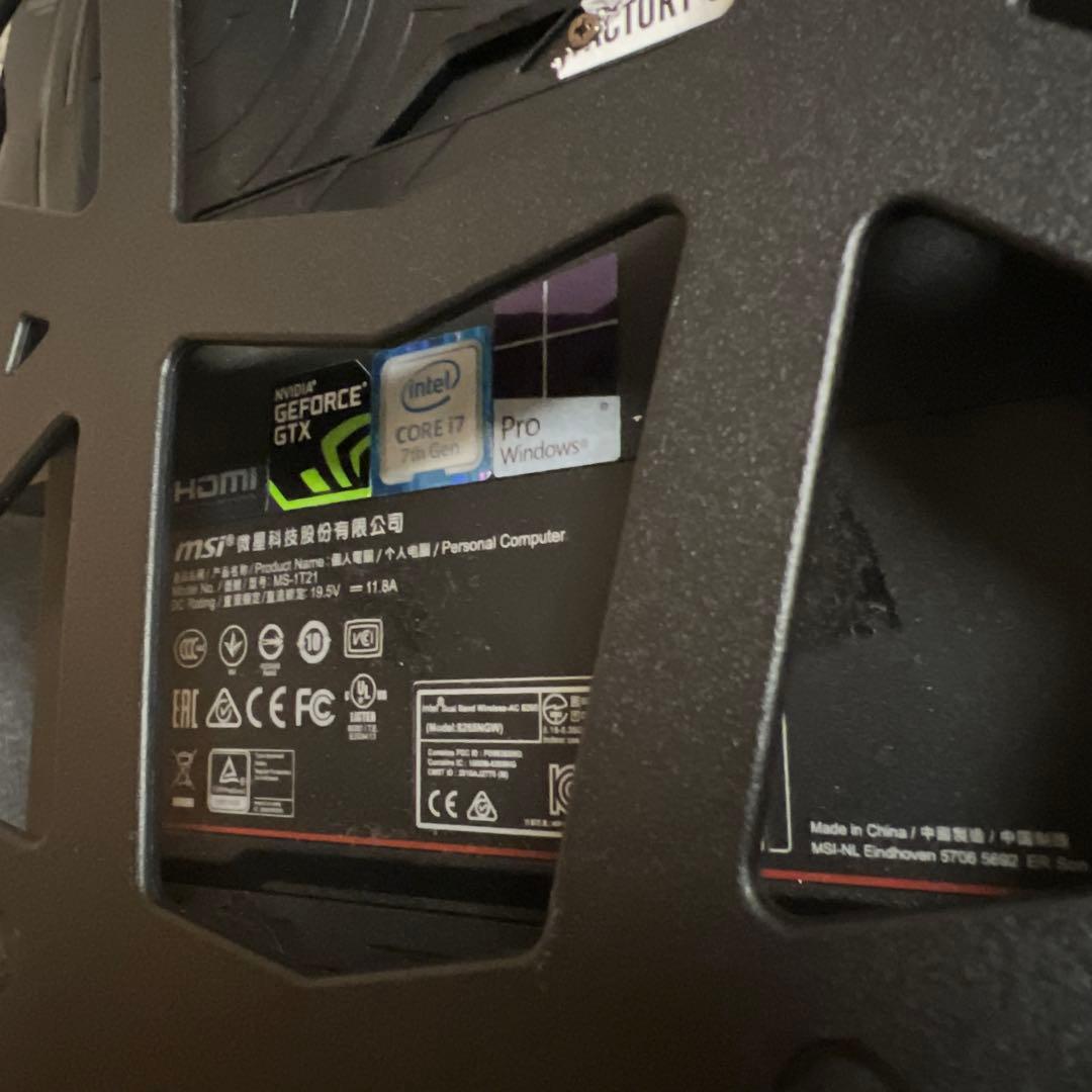 MSI VR ONE ゲーミングPC バックパックPC Windows