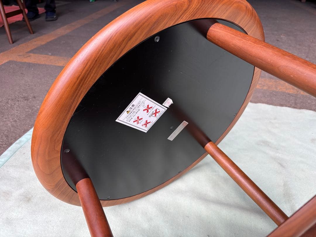 カンディハウス KAMUY 丸テーブル ナラ材 ブラウン 58センチ