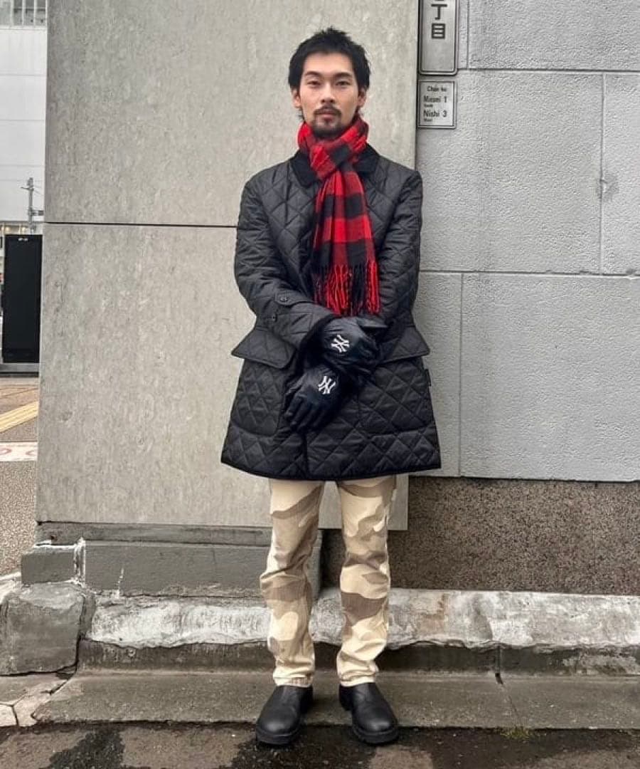 インフィールダーデザイン　ヤンキース　本革　手袋　スマホタッチ　ネイビー