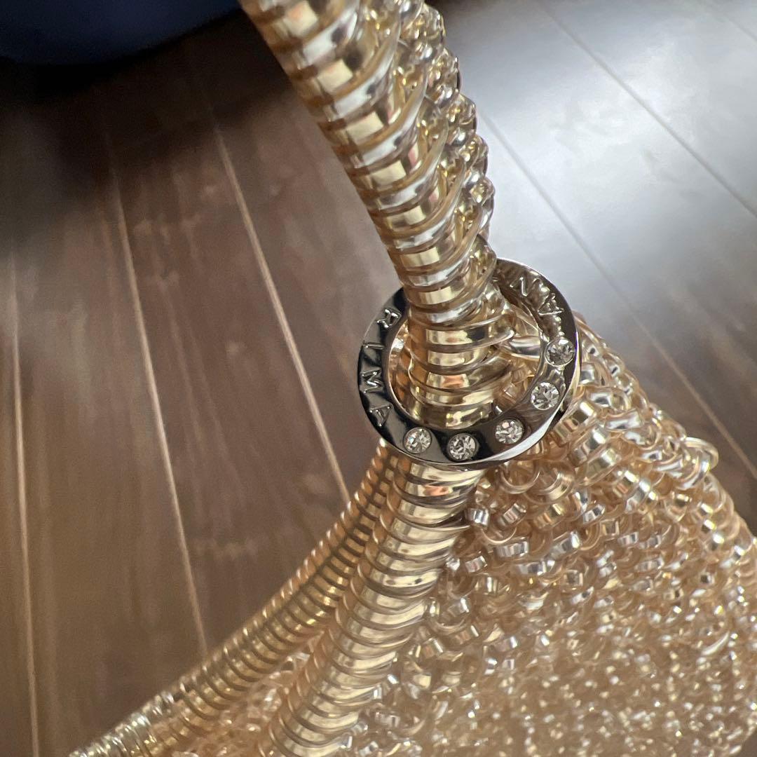 【極美品】AMTEPRIMA アンテプリマ　ラウンドバッグ　シャンパンゴールド