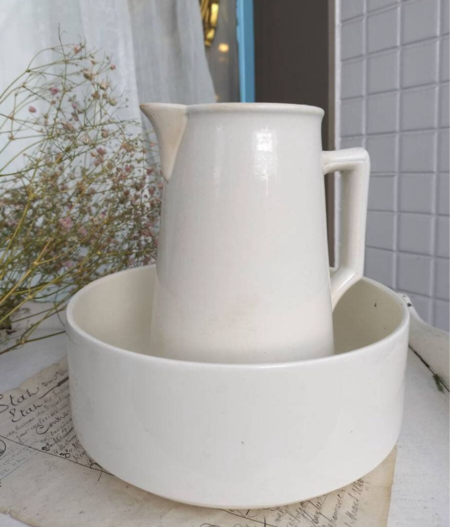 フランス　アンティーク　サルグミンヌ　ピッチャー　ボウル　ピシェ　蚤の市