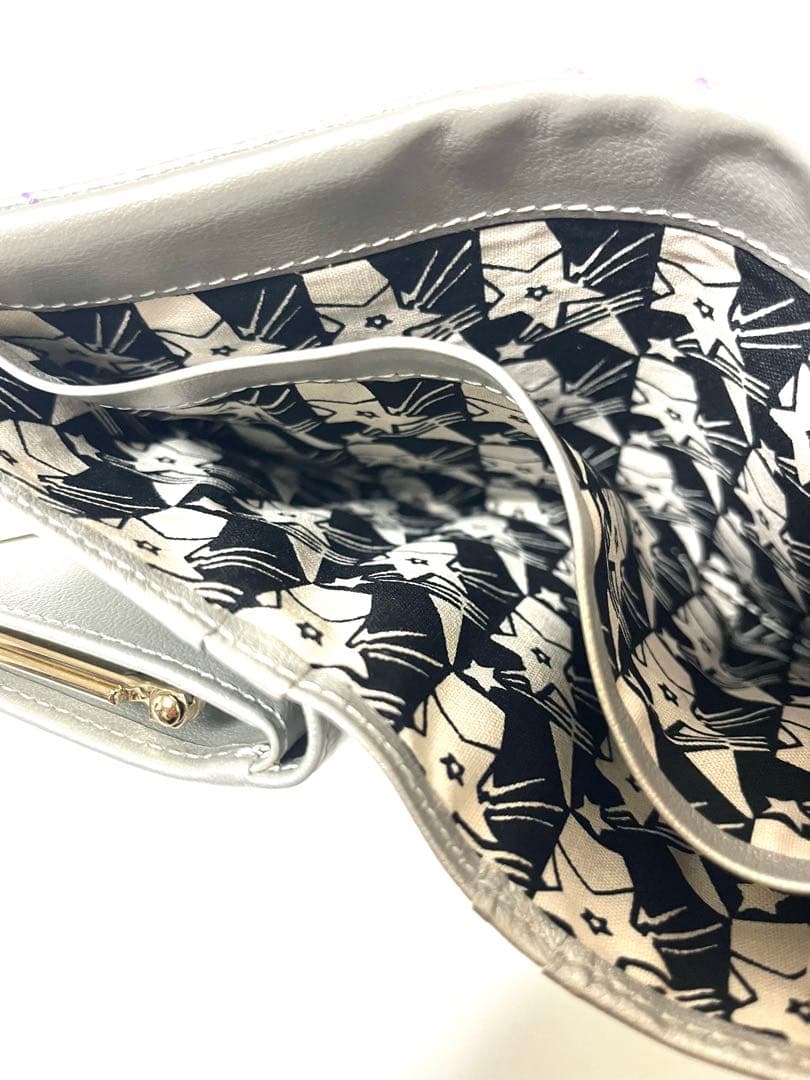 【みらい様】ANNA SUI 財布 二つ折り シルバー 銀 がま口 星 スター