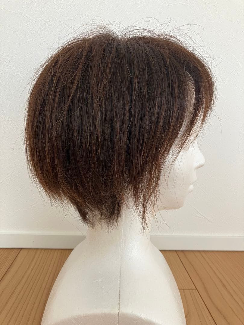 【お値下げ】医療用　フルウィッグ　人毛100％　ダークブラウン
