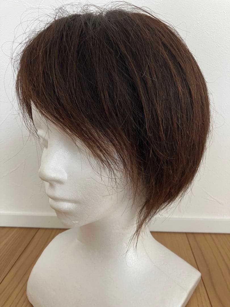 【お値下げ】医療用　フルウィッグ　人毛100％　ダークブラウン