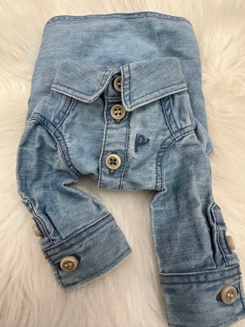 犬服・アクセサリー pp* closet 37 BIO BLEACH DENIM SHIRT