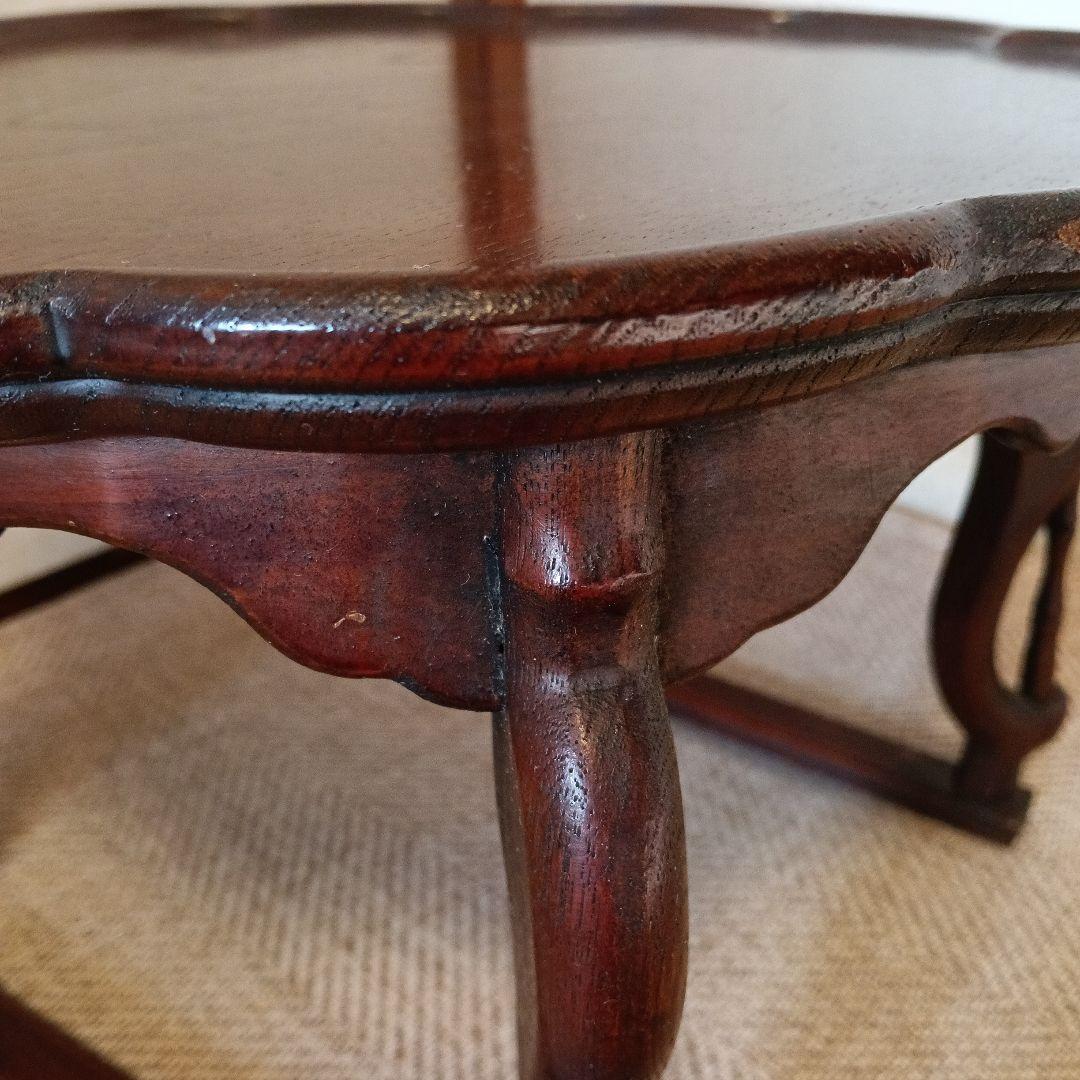 骨董 李朝 ソバン 李朝 お膳　花形 虎脚 机　花台 木製 飾り台