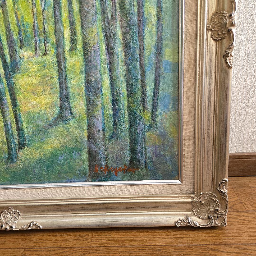 【noreenfatima1977】油彩画　F15 初夏の日ざしガラスなし